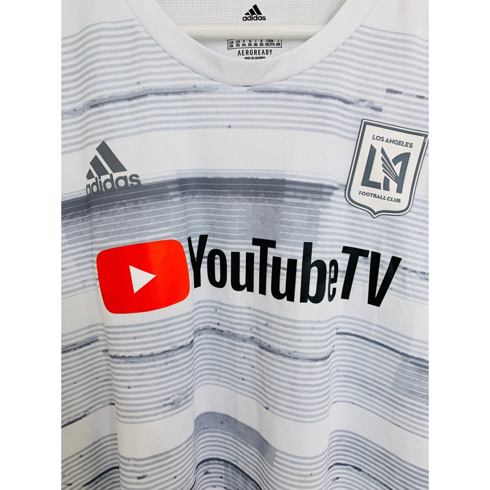 Adidas Los Angeles LAFC Away Authentic Mens Soccer Jersey White Gray 2XL - Picture 5 of 16